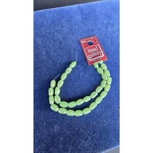 Green Oval Beads Bead Gallery 6mm Strand 12in Jewelry Making Craft Supplies